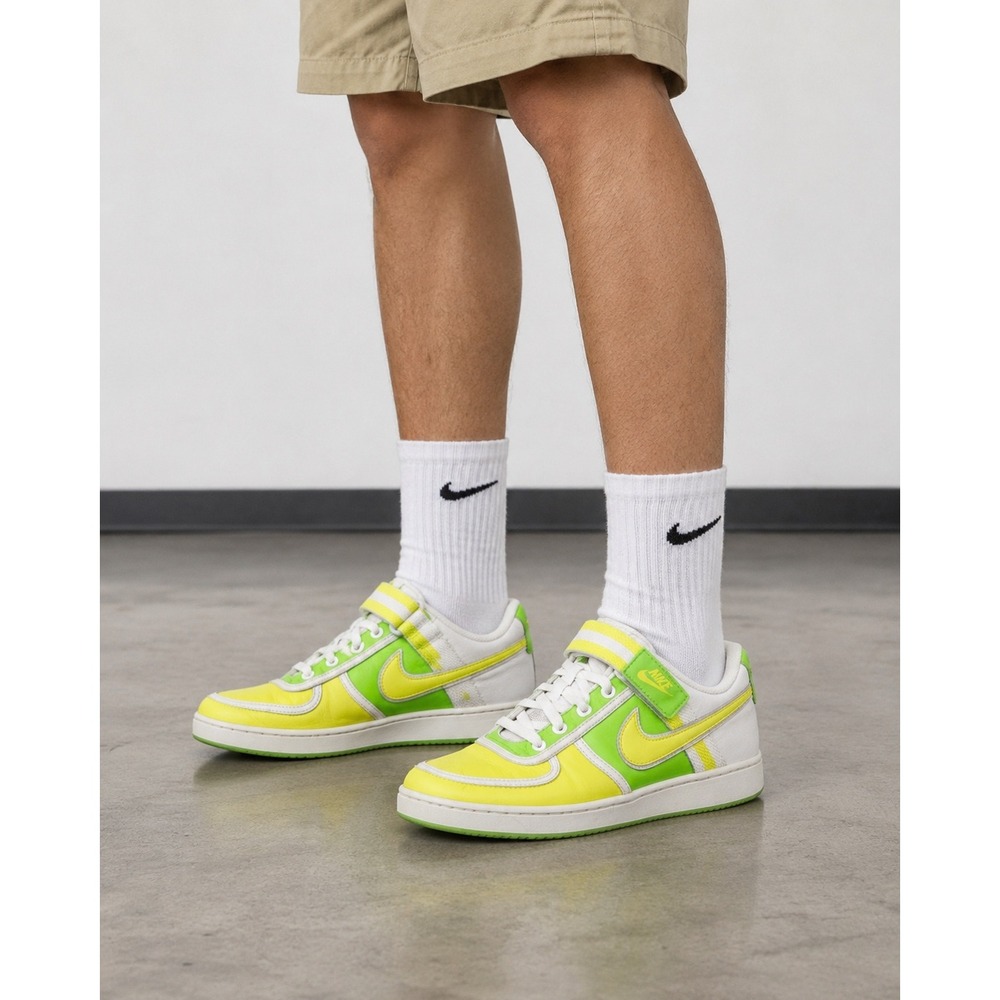 Nike Mens Vandal Low Radiant Green Sonic Yellow Sneakers 312456-371 Size 8.5